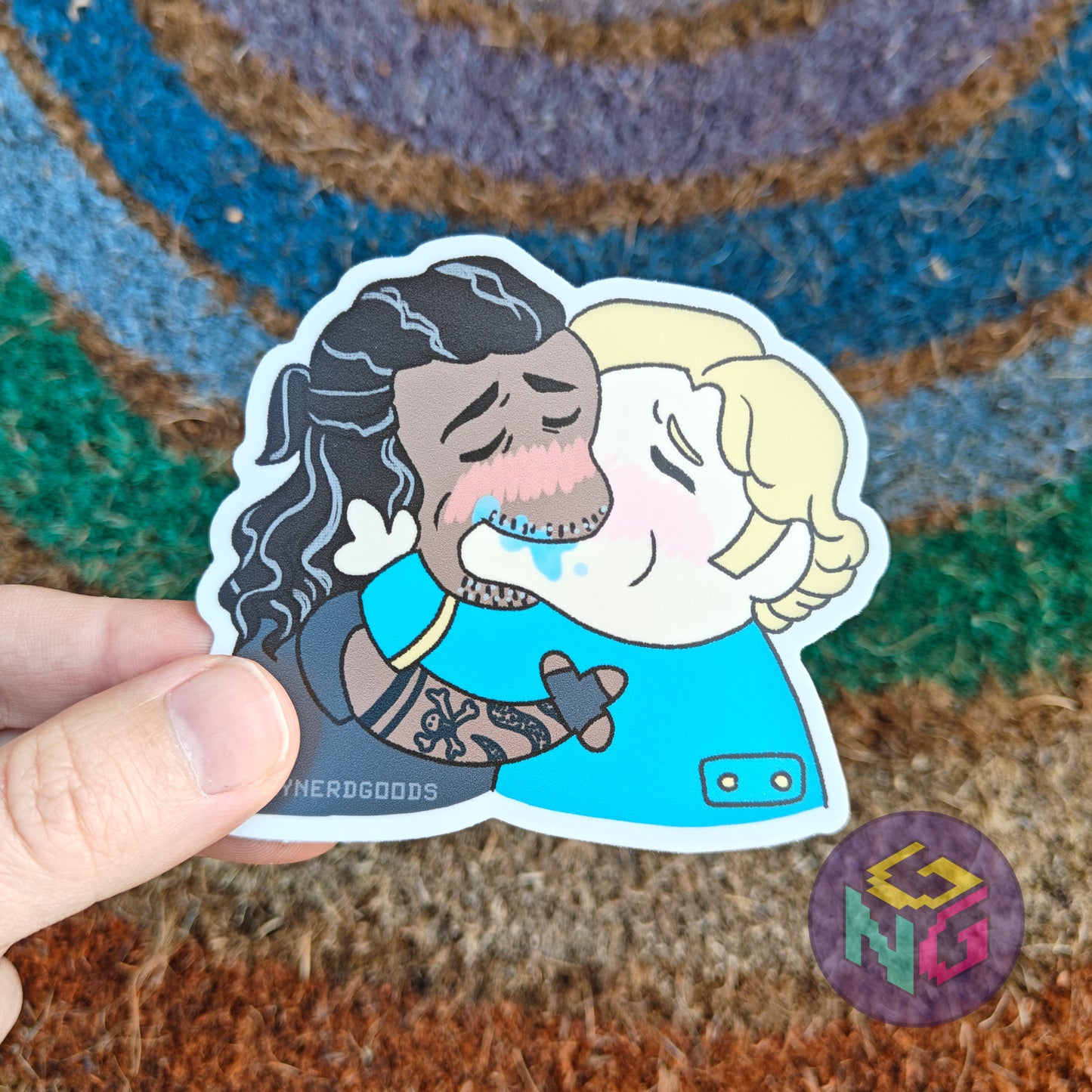 fingers pinching blackbonnet kiss vinyl sticker