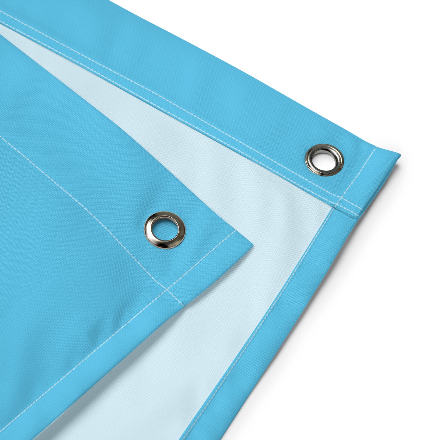 close-up of the grommets at the corners of the transgender blackbeard pirate flag