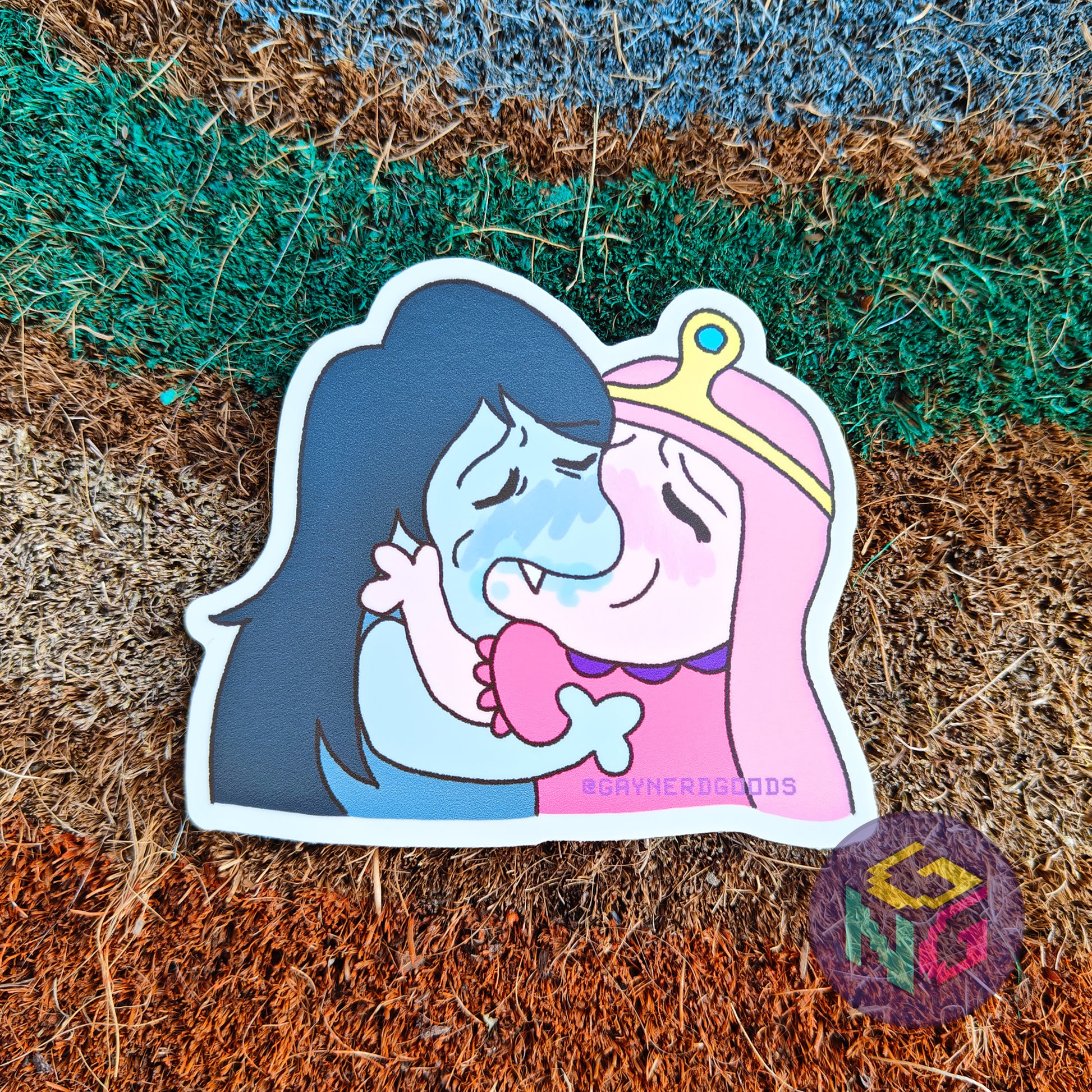 princess bubblegum and marceline making out sticker kissing meme bubbline