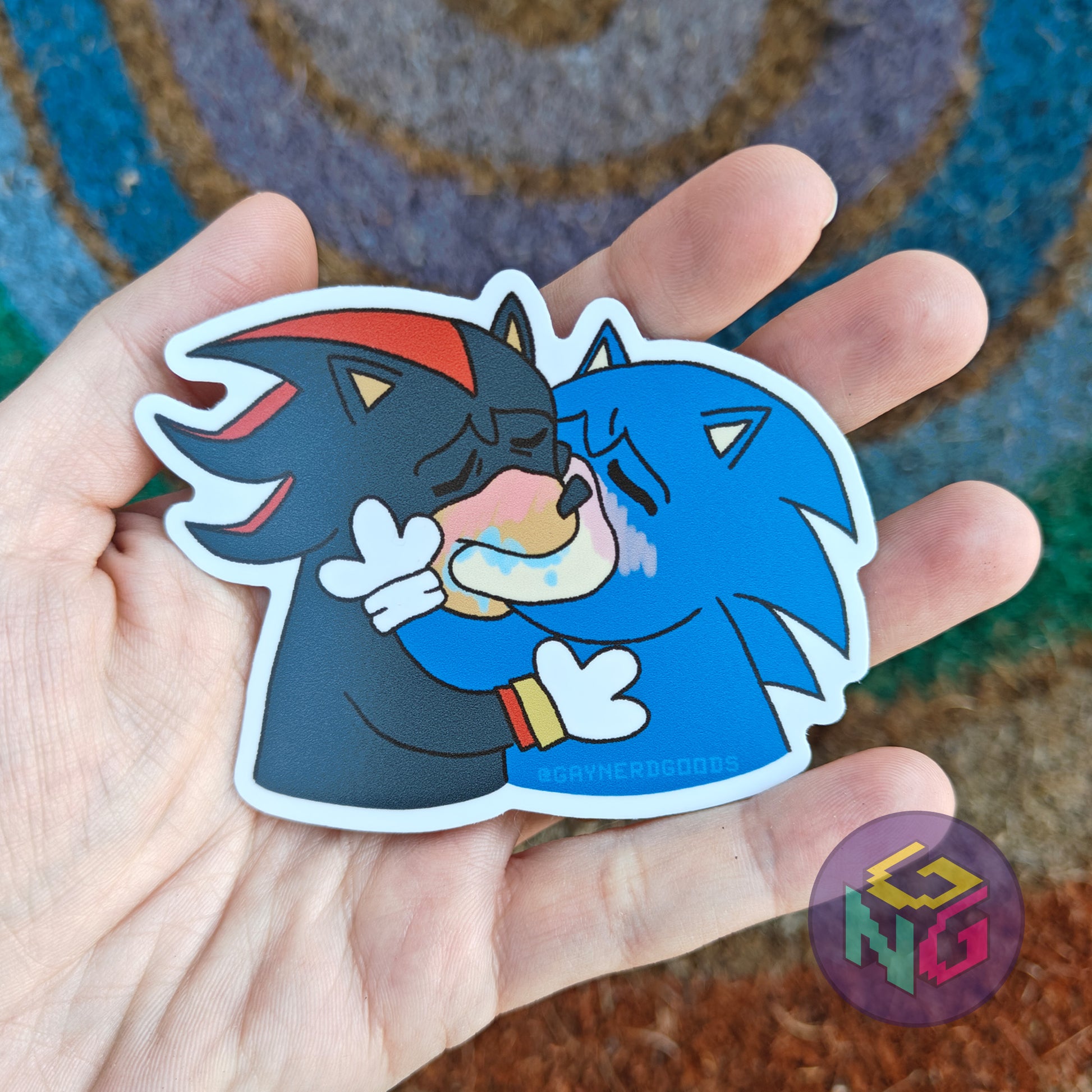 hand holding fast hedgehogs making out sloppy style waterproof sticker