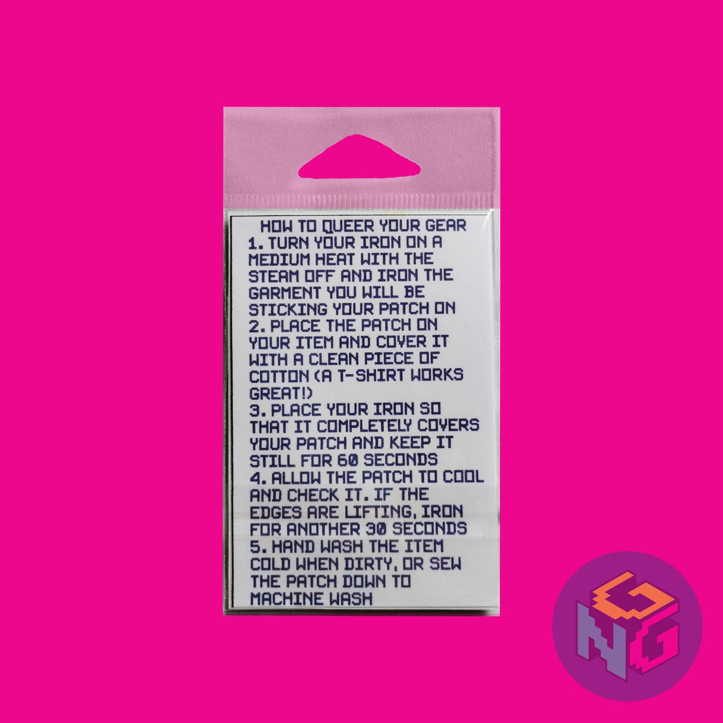 back of bisexual patch packaging showing instructions. instructions in product description