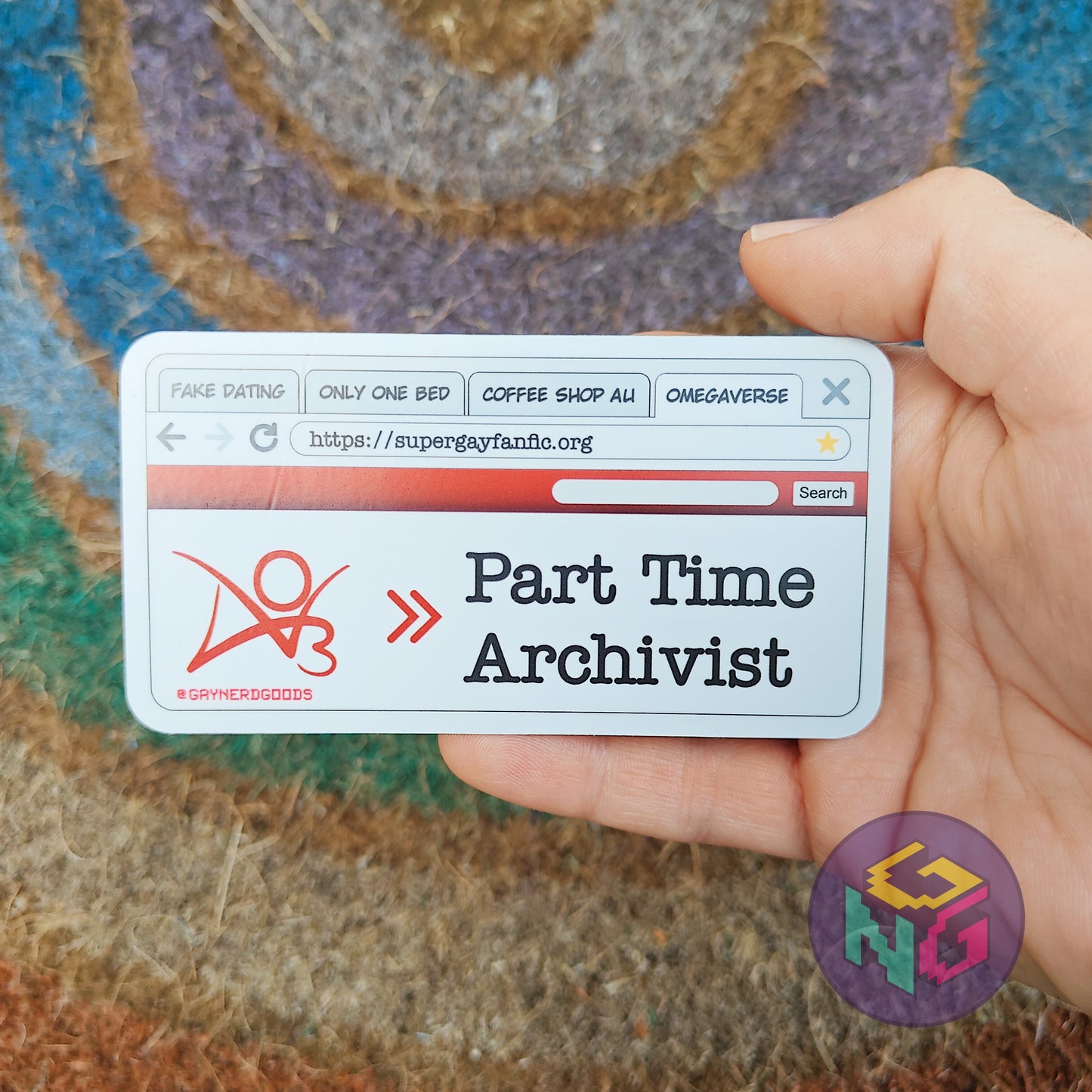 part time archivist coffee shop au fanfic website sticker