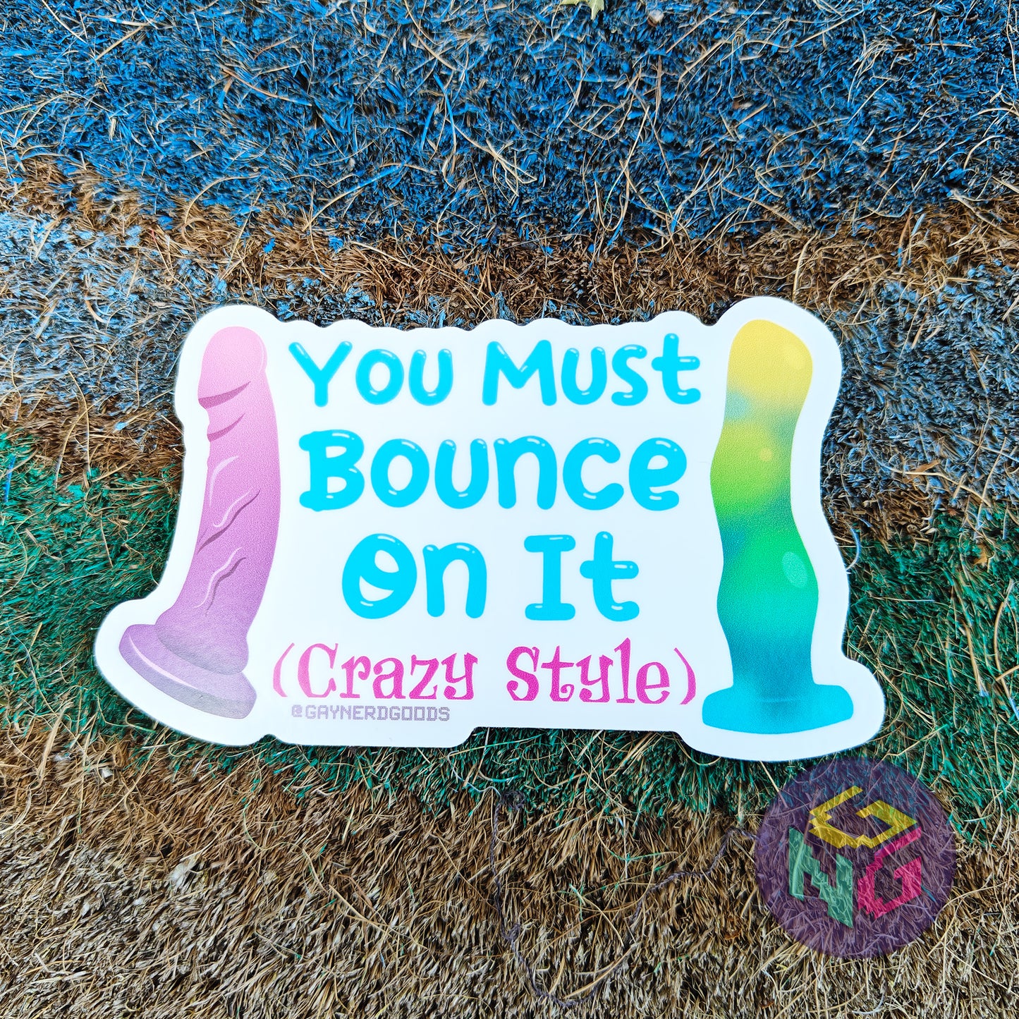 you must bounce on it crazy style with dildos vinyl sticker