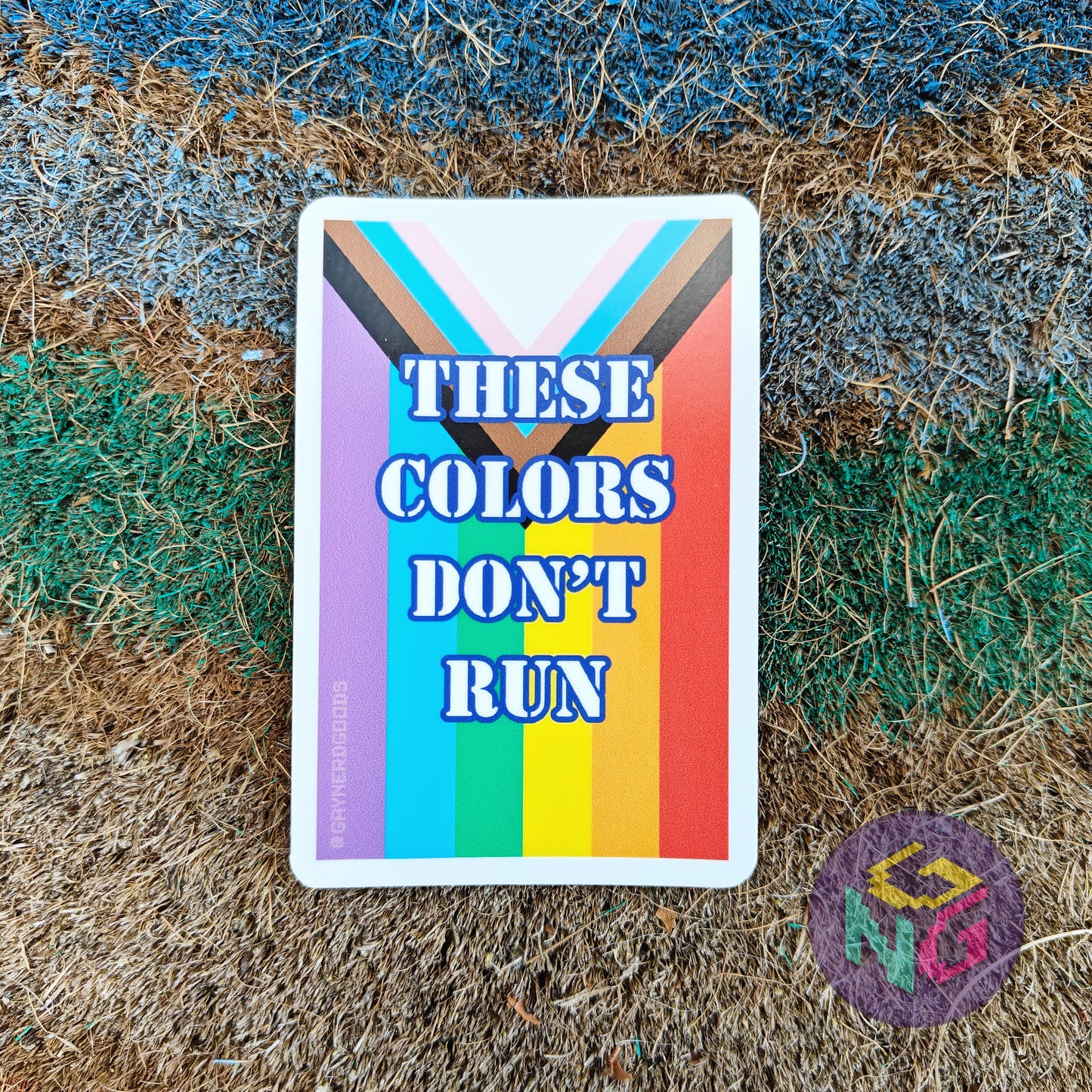 rainbow progress pride these colors don't run vinyl sticker