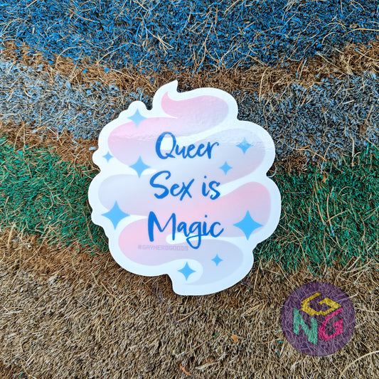 pink magical transparent queer sex is magic vinyl sticker