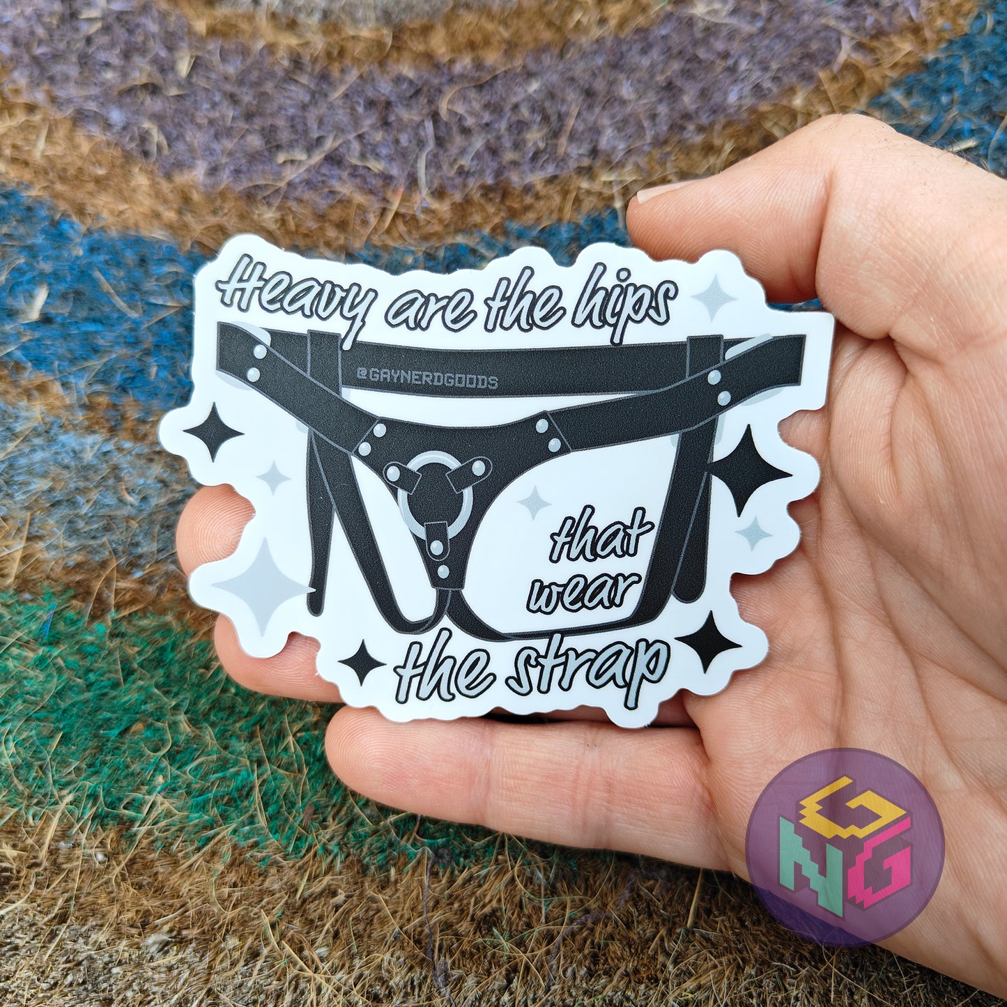 o ring strapon harness humorous sticker