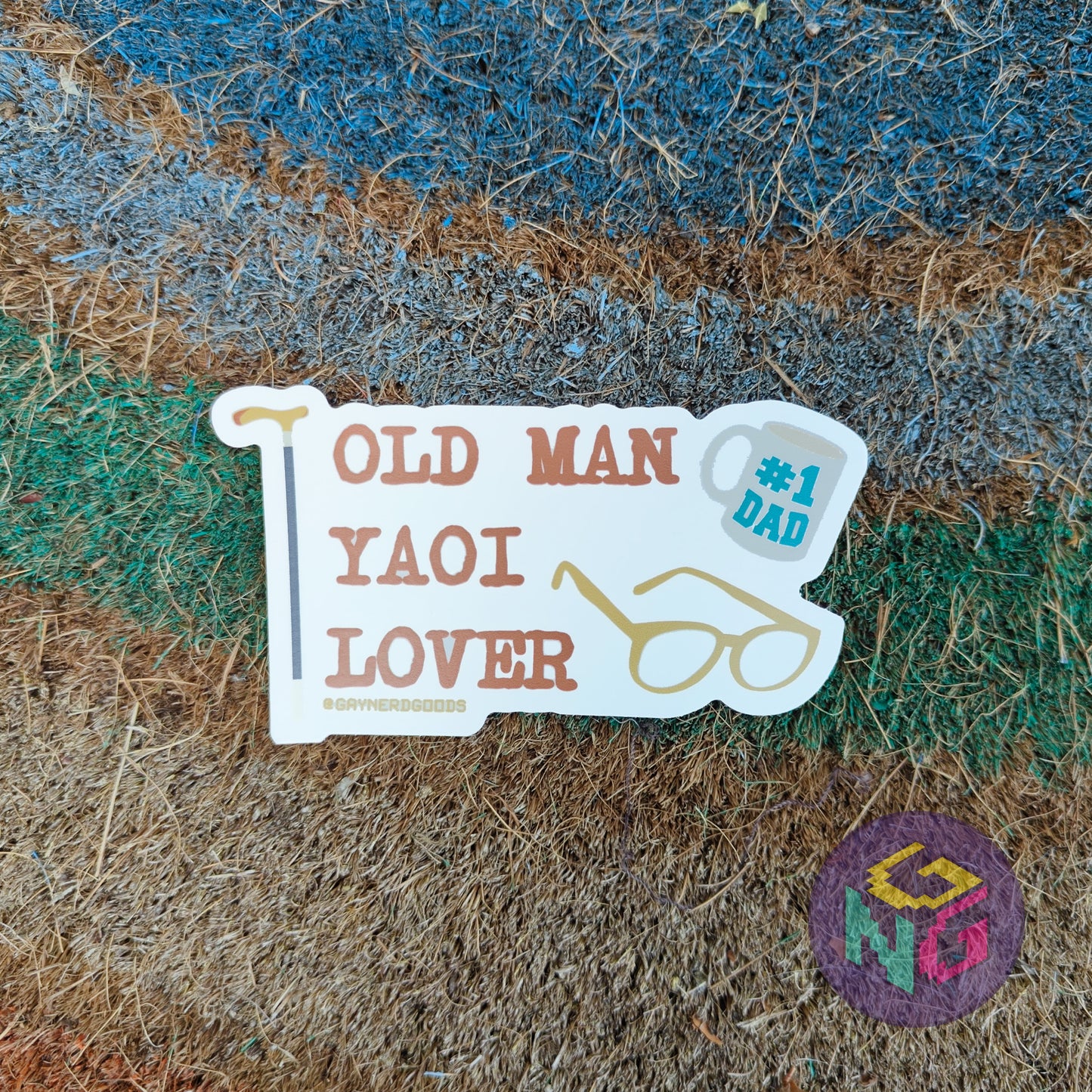 old man yaoi lover fujoshi vinyl sticker