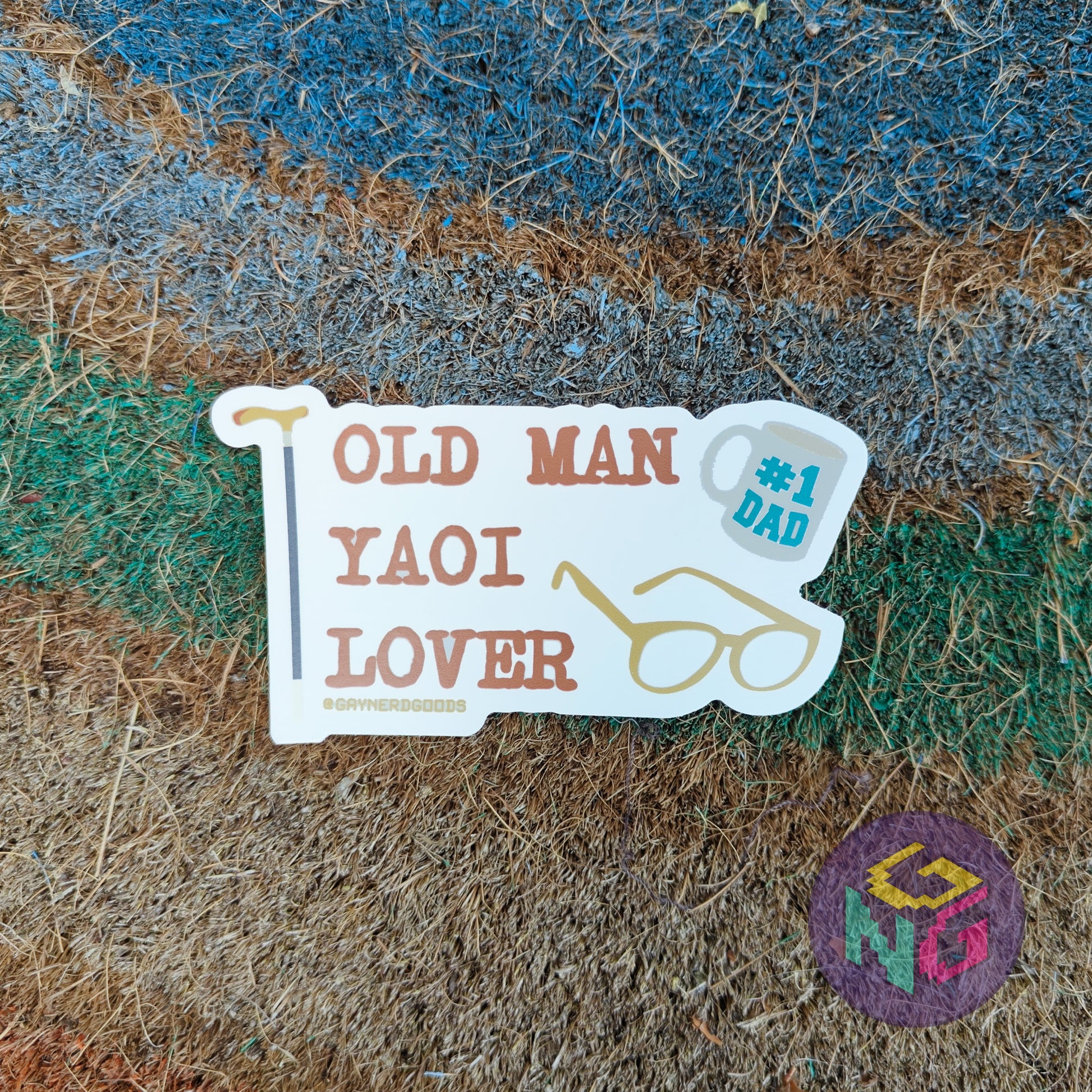 old man yaoi lover fujoshi vinyl sticker